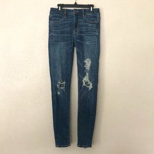 AEO Distressed Super Stretch X Hi-Rise Jegging SZ2